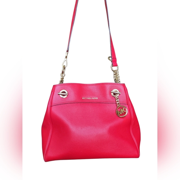 Michael Kors Red Leather Shoulder Bag Cross Body - Picture 2 of 6